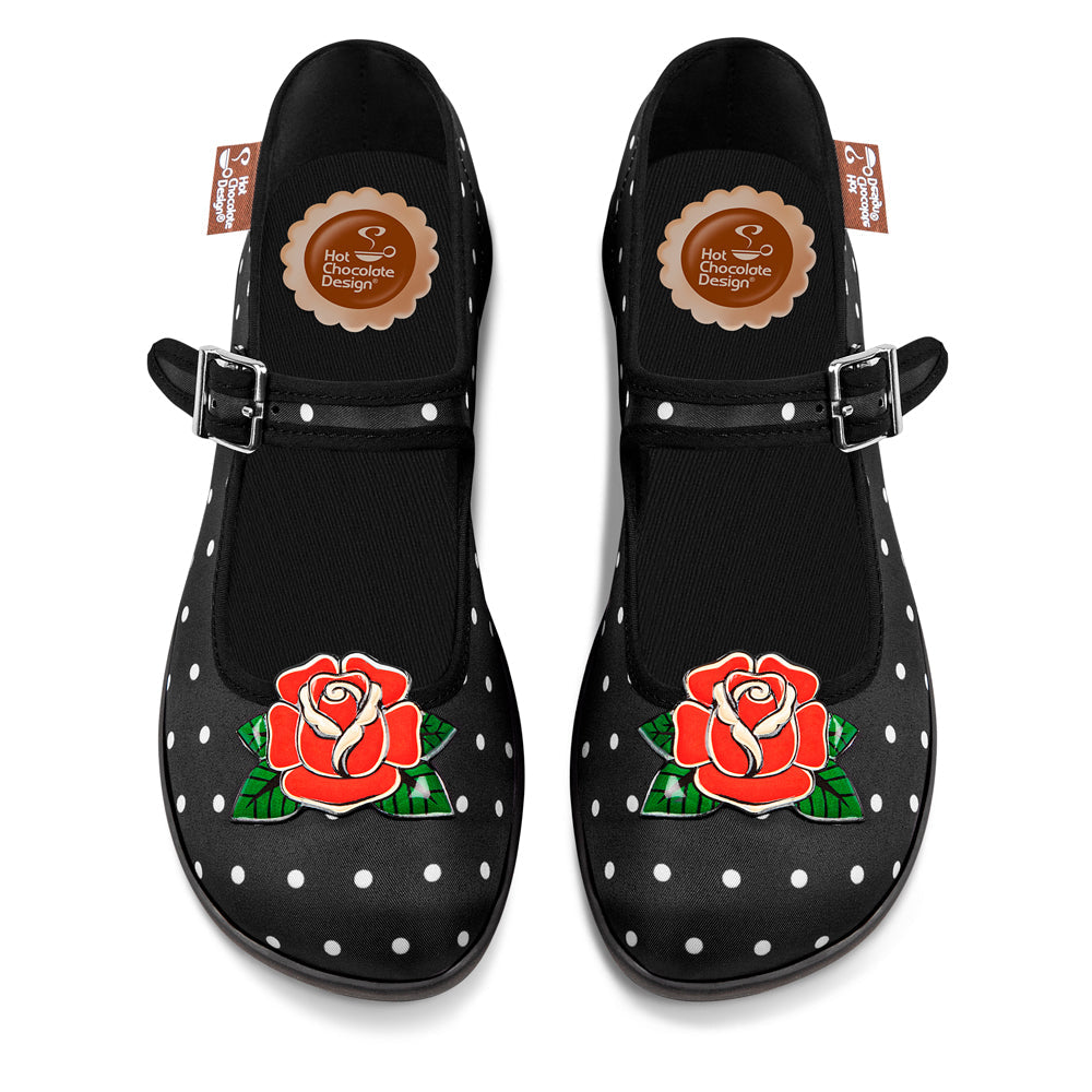 Chocolaticas® Rockabilly Dot Rose Mary Jane Flat
