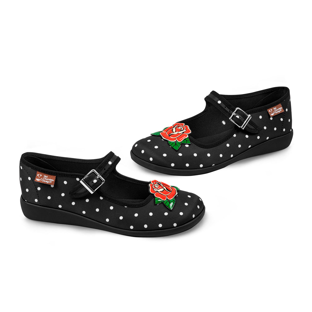 Chocolaticas® Rockabilly Dot Rose Mary Jane Flat