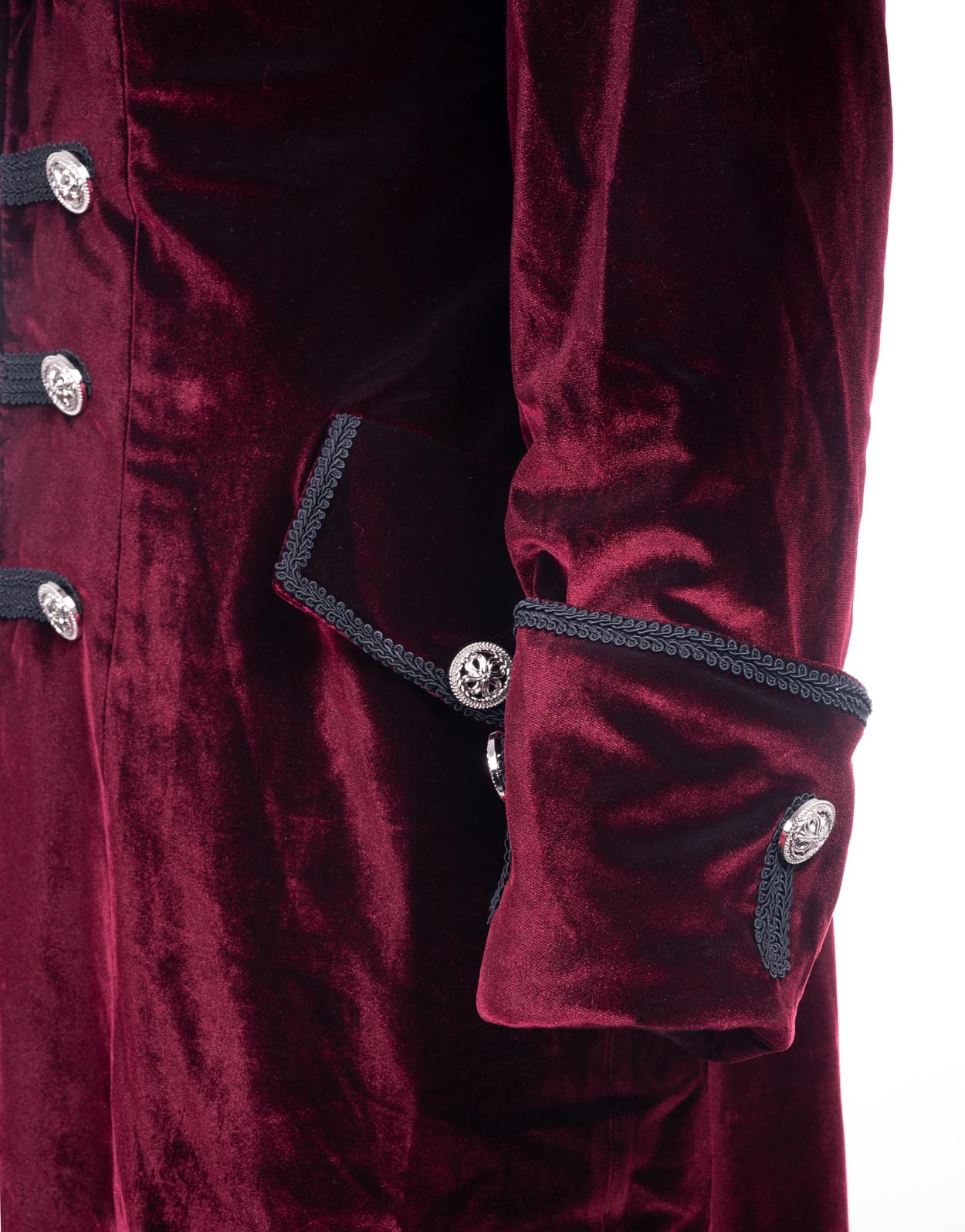 Rock Roll n Soul Burgundy Velvet Frock Coat