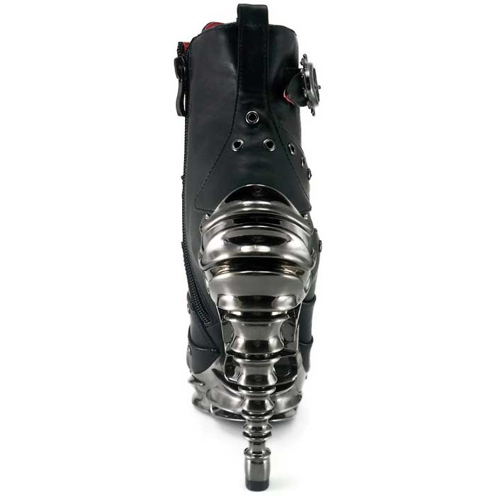 Hades RAVEN Black Vegan Ankle Boots Eyelets 5" Heel Zip