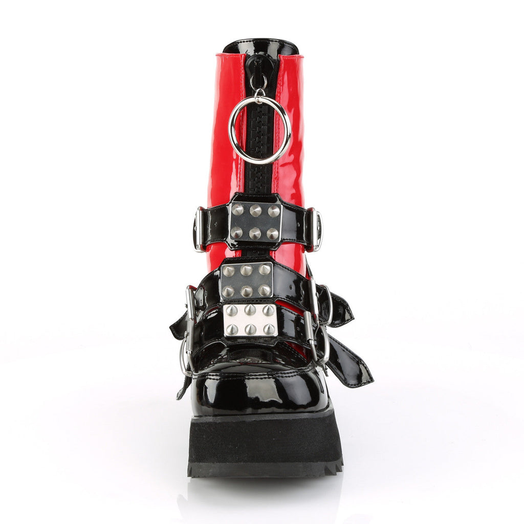 Demonia Scene 51 Red and Black Patent