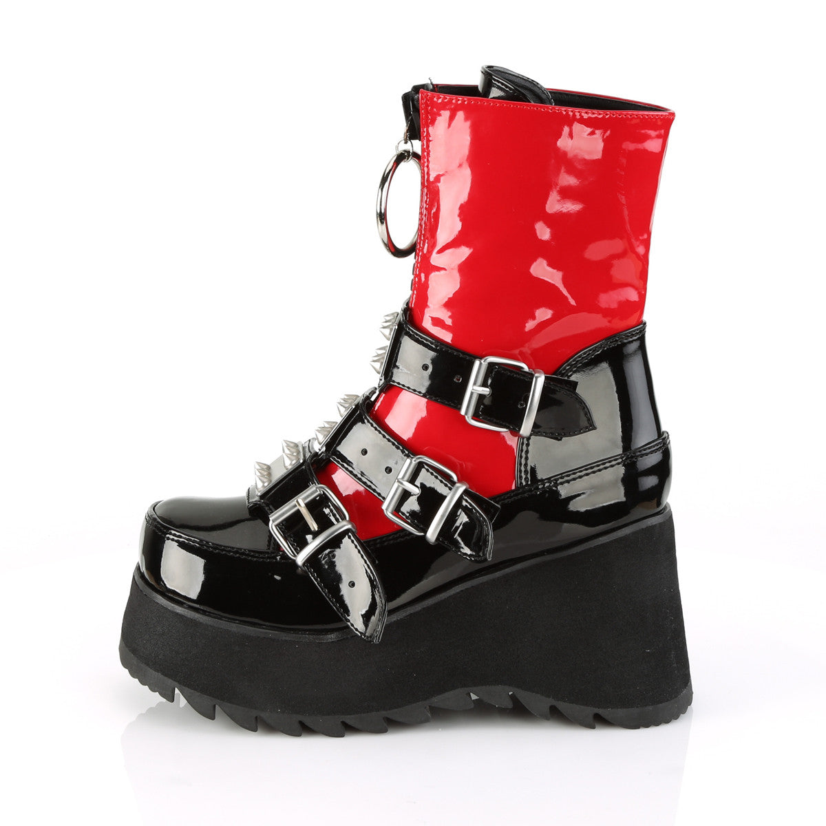 Demonia Scene 51 Red and Black Patent