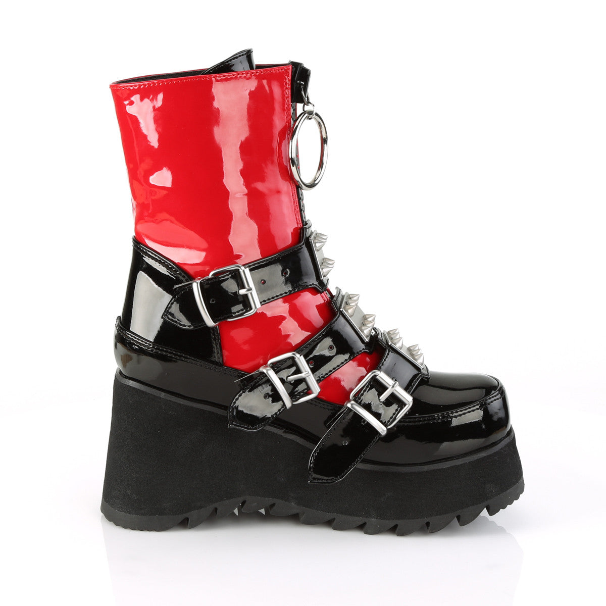 Demonia Scene 51 Red and Black Patent