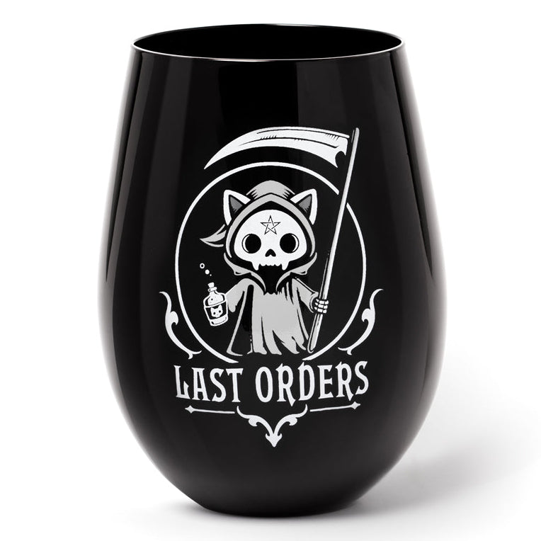 Alchemy Gothic Last Orders Black Stemless Wine Glass SG2