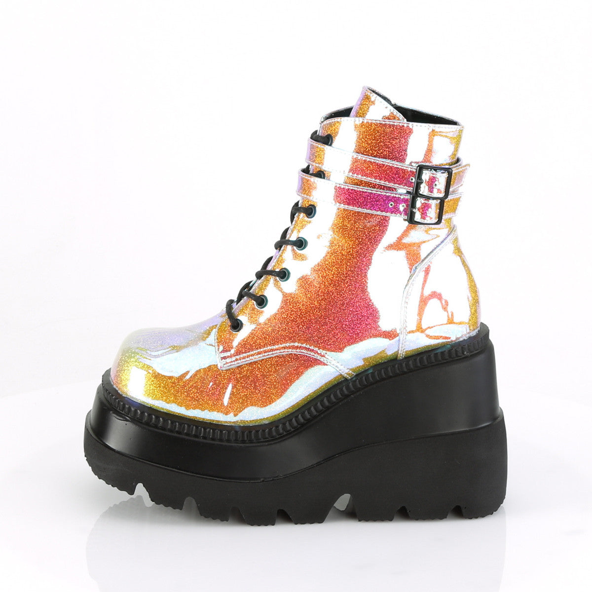Demonia Shaker 52 Pink Shifting Glitter Vegan Leather