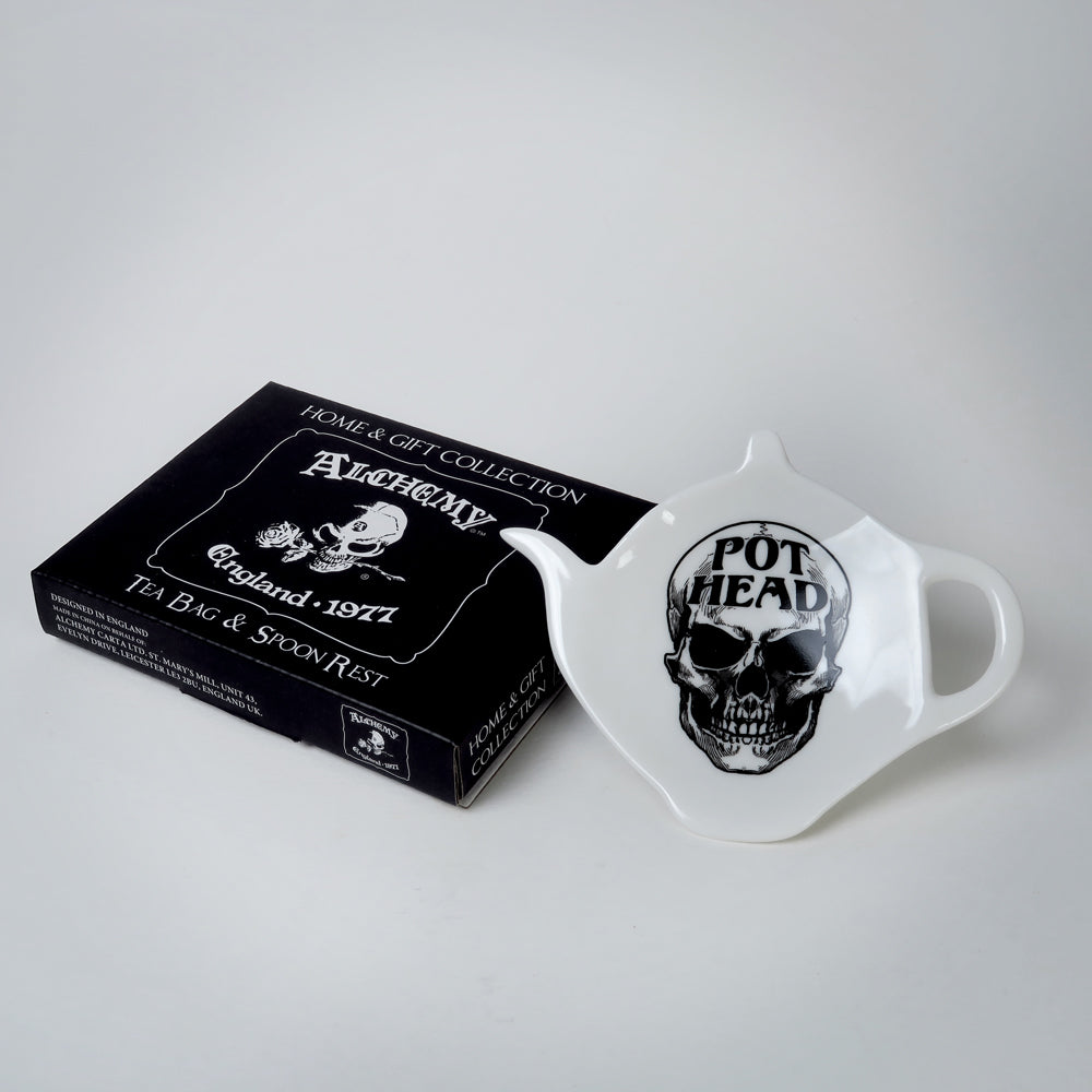 Alchemy Gothic Skull Pot Head Tea Spoon Rest SR6