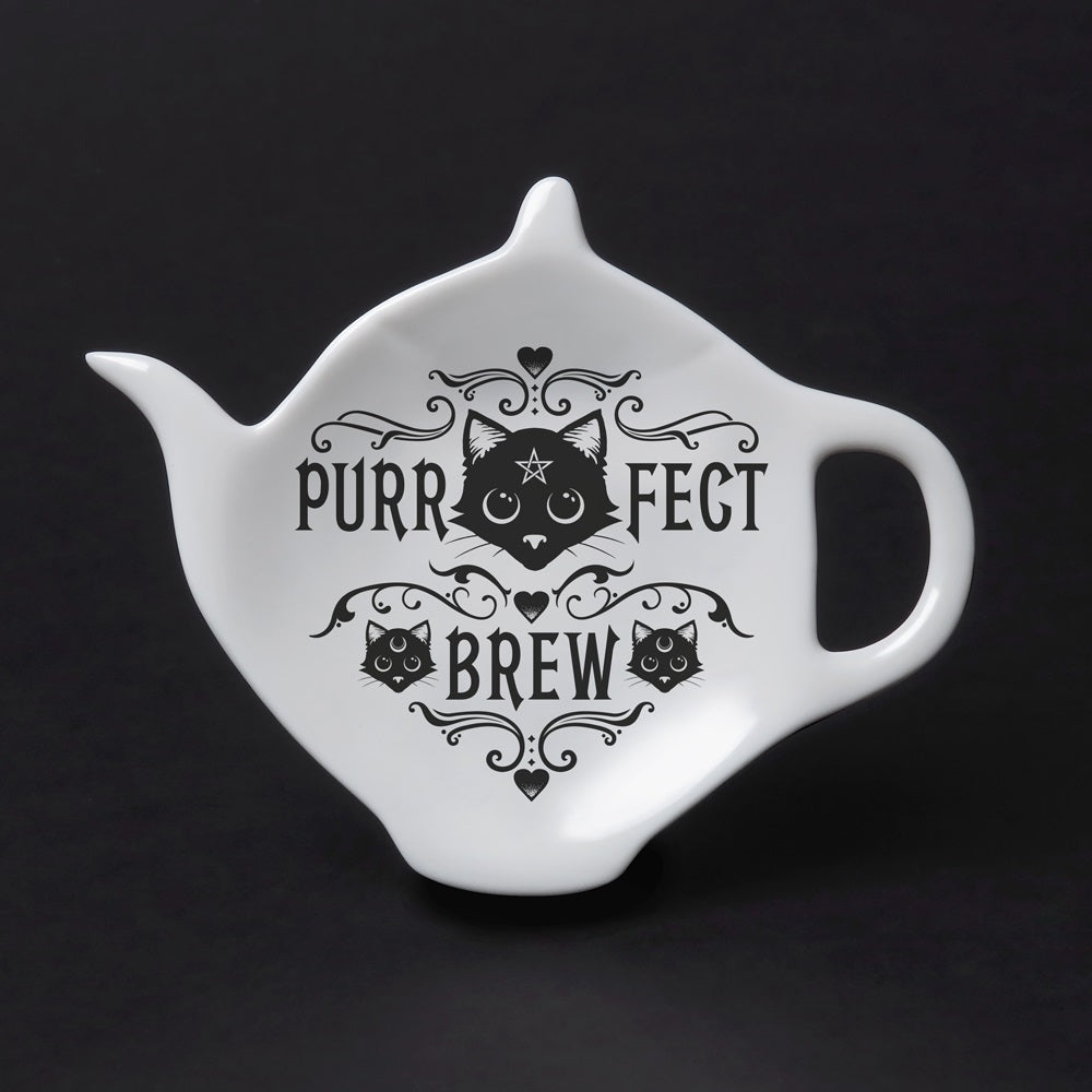 Alchemy Gothic Purrfect Brew Cat Tea Spoon Rest SR7
