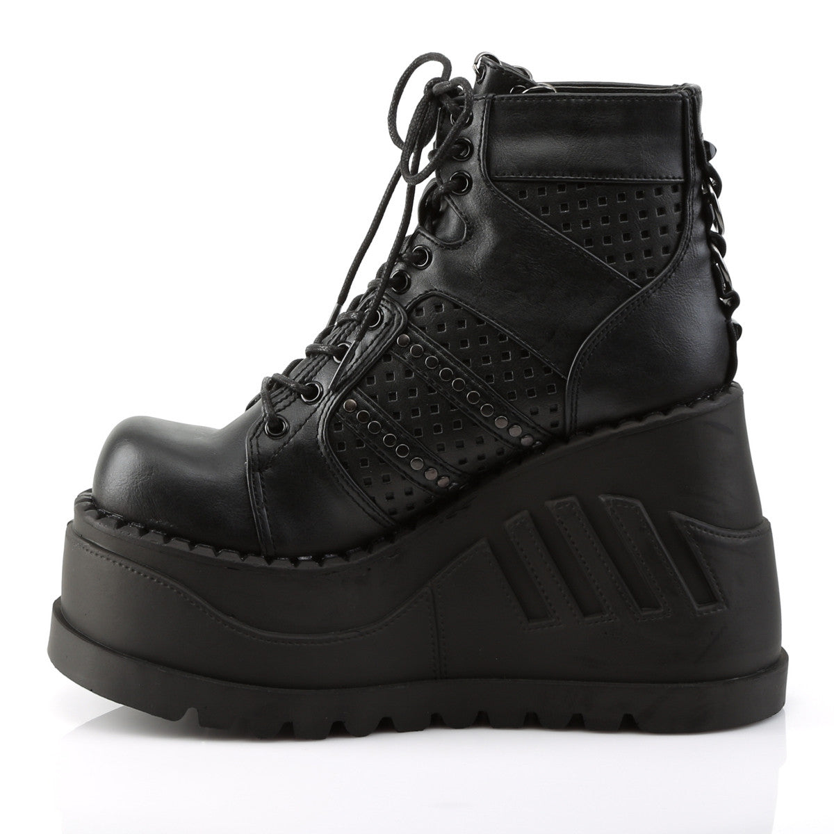 Demonia Stomp 12 Black Vegan Leather