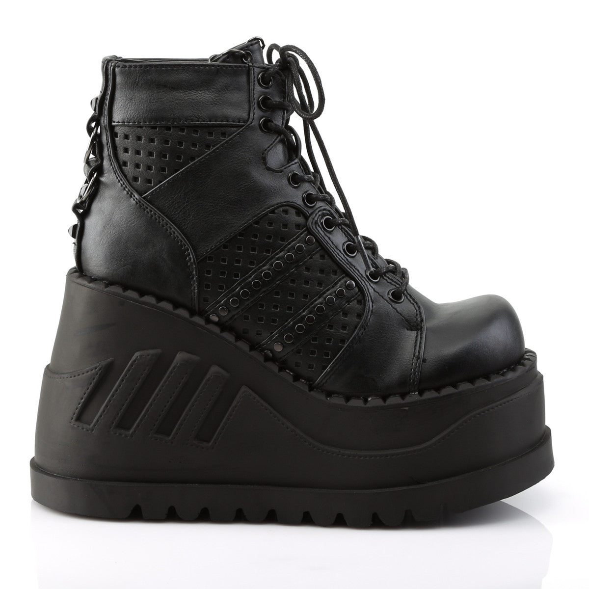Demonia Stomp 12 Black Vegan Leather