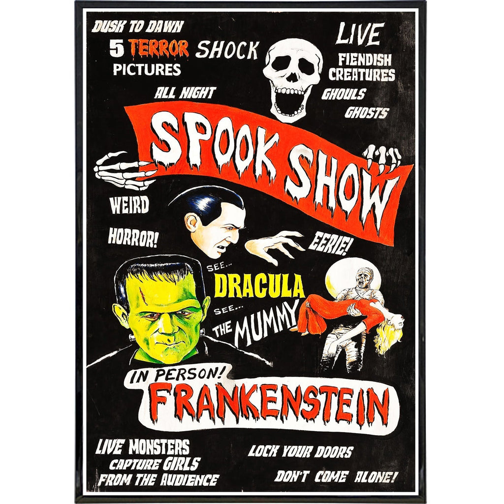 Frankenstein "Spook Show" Classic Monsters Films Poster Print