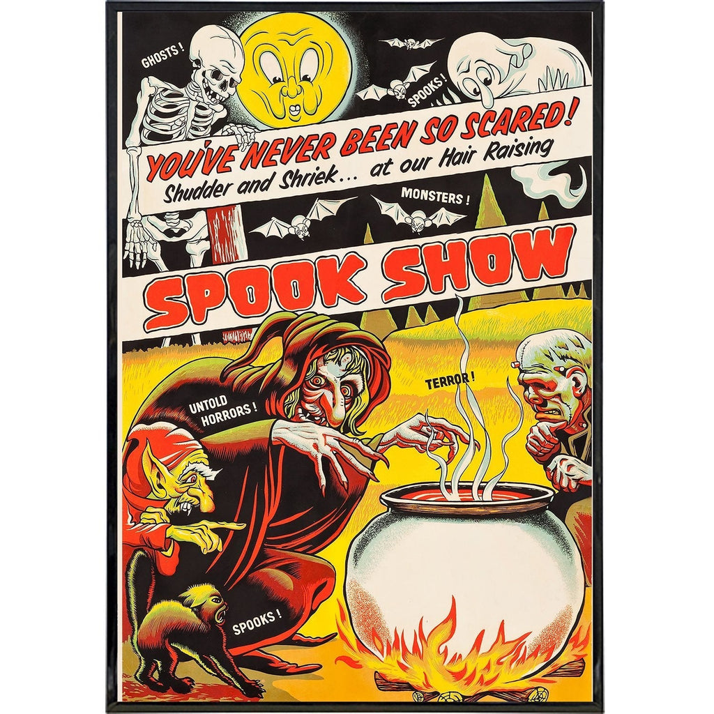 Vintage Spook Show Horror Retro Halloween Carnival Wall Art Poster Print