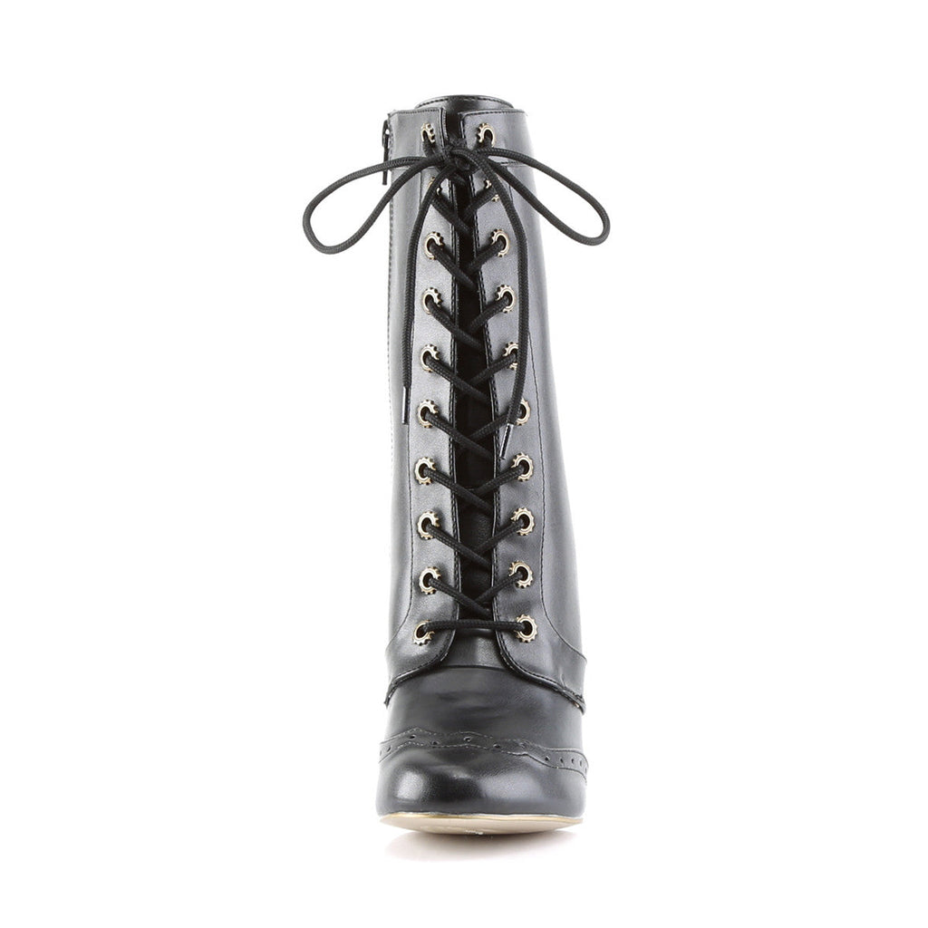 Demonia Tesla 102 Black Vegan Leather
