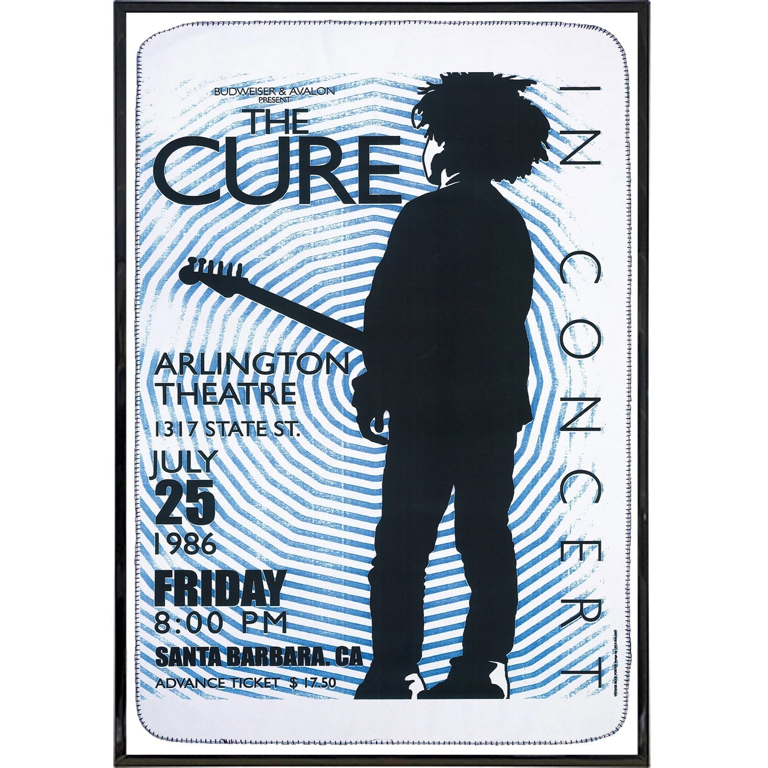 The Cure 1986 Concert Vintage Gothic Show Print