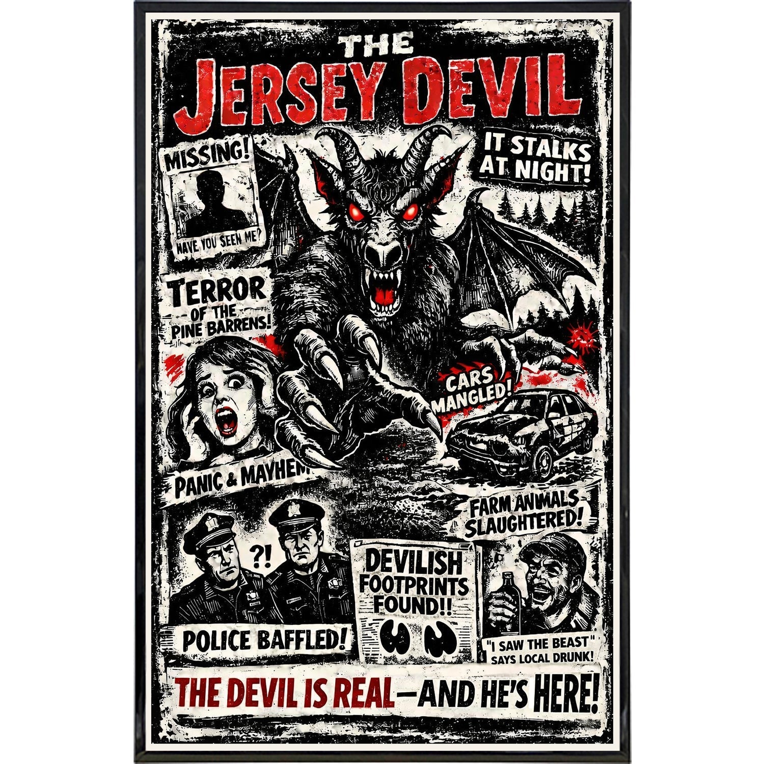 Original Underground The Jersey Devil It Stalks at Night Print