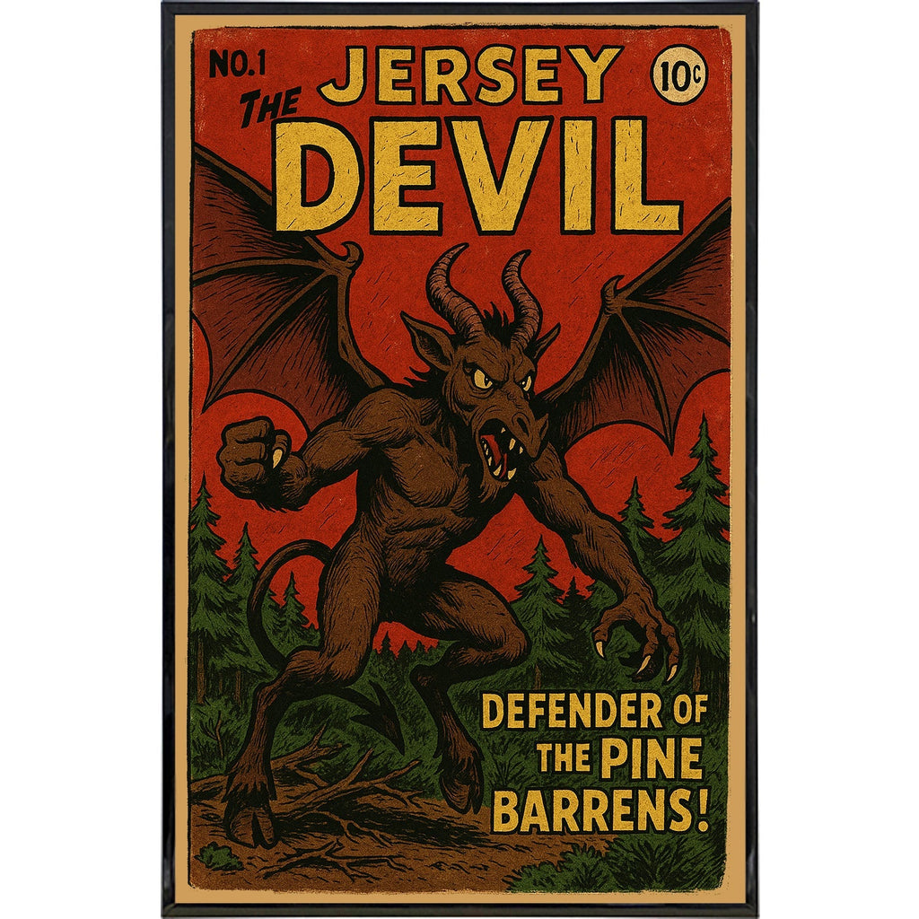 The Jersey Devil #1 Cryptid Retro Comic Cover Style Poster Print