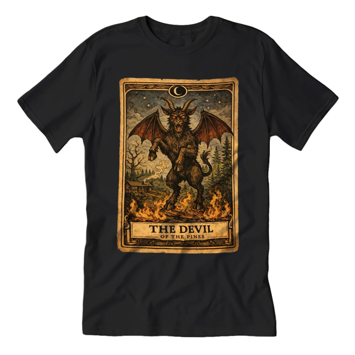 Original Underground The Jersey Devil Tarot Card Black T-Shirt