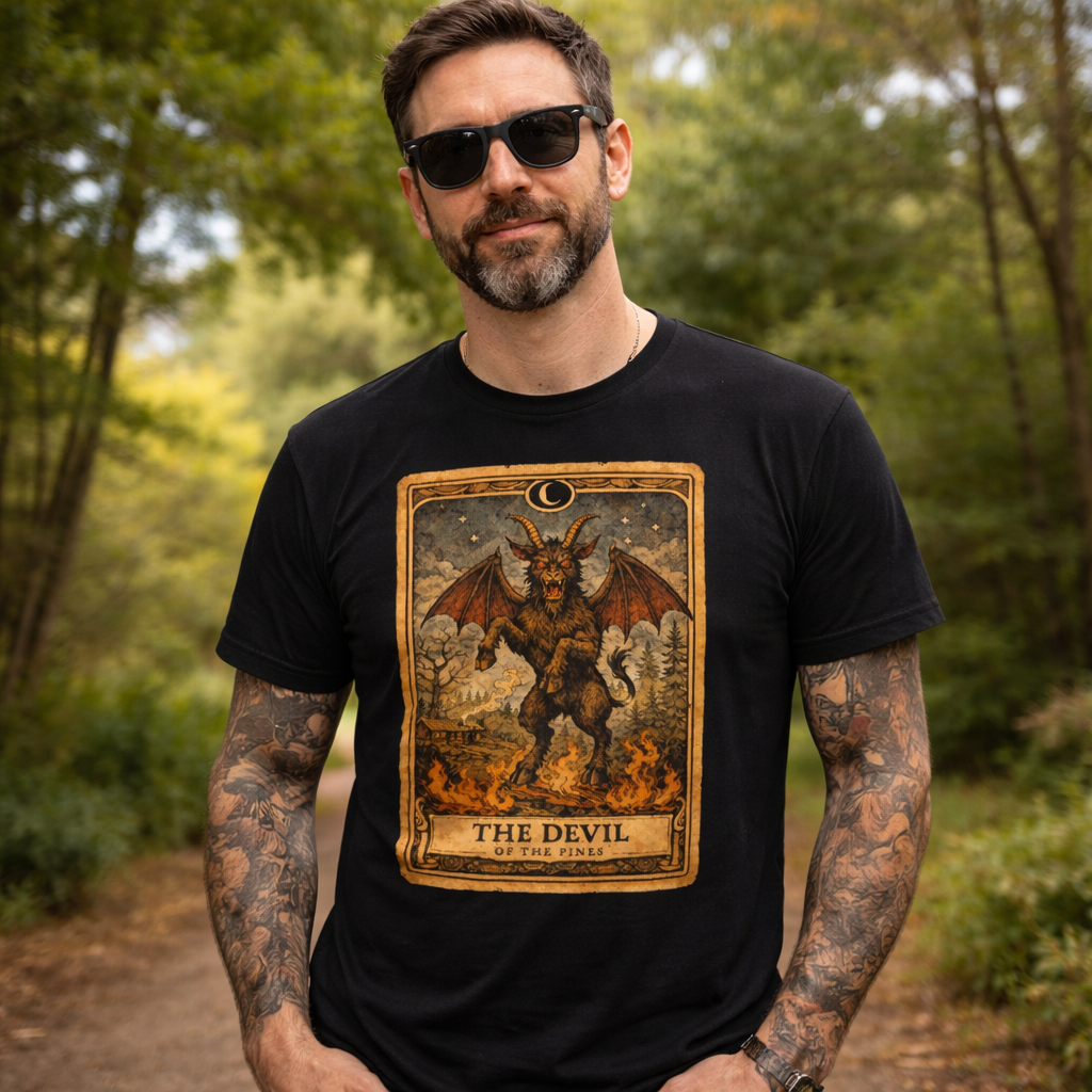 Original Underground The Jersey Devil Tarot Card Black T-Shirt