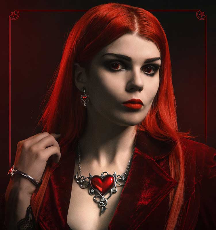 Alchemy Gothic Naughty Love Red Devil Earrings ULFE22