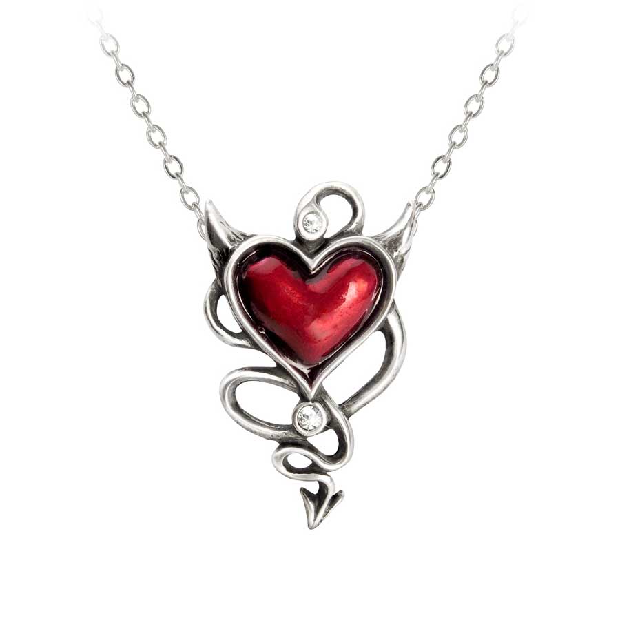 Alchemy Gothic Naughty Love Red Devil Heart Pendant ULFP20