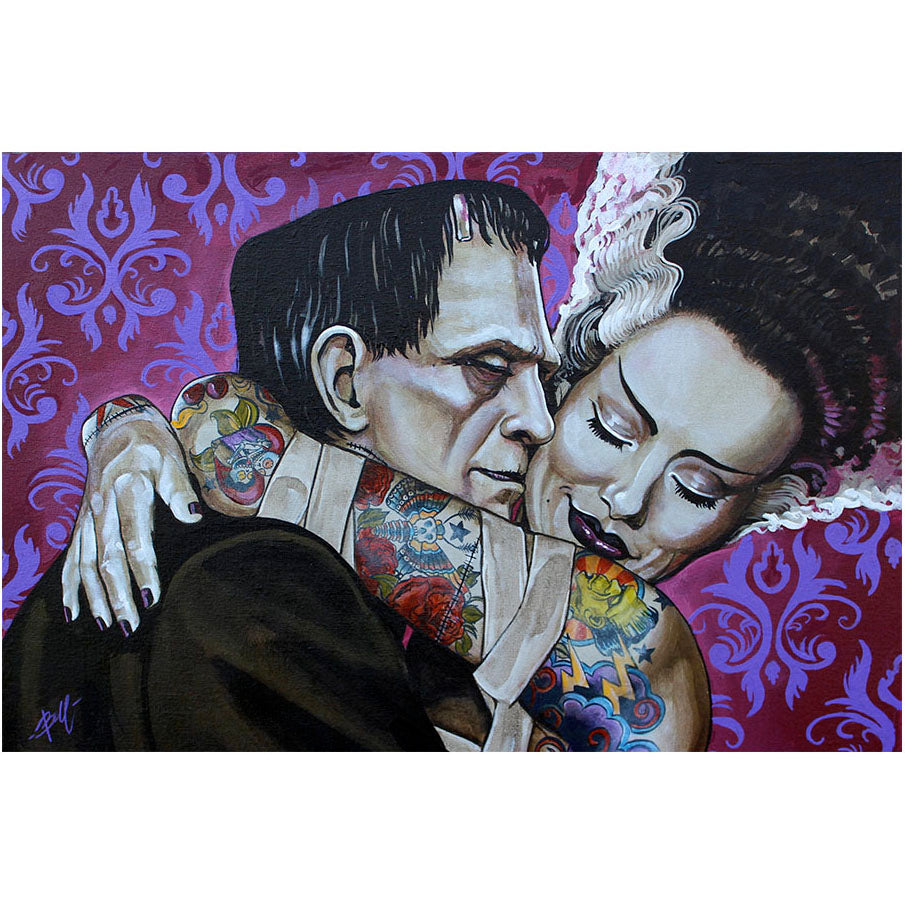 Undying Love Frankenstein Bride Fine Art Print X-Large 36X24"