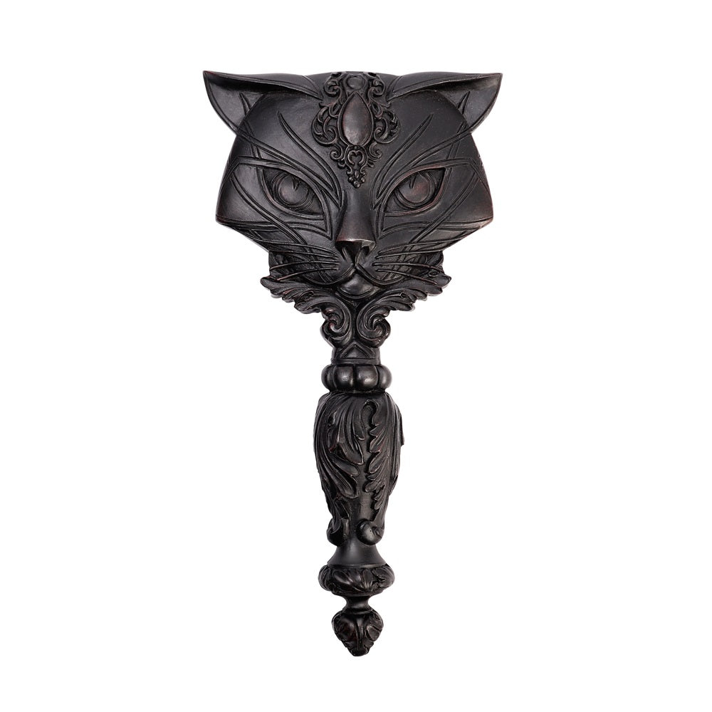 Alchemy Gothic Sacred Cat Hand Mirror Black V64