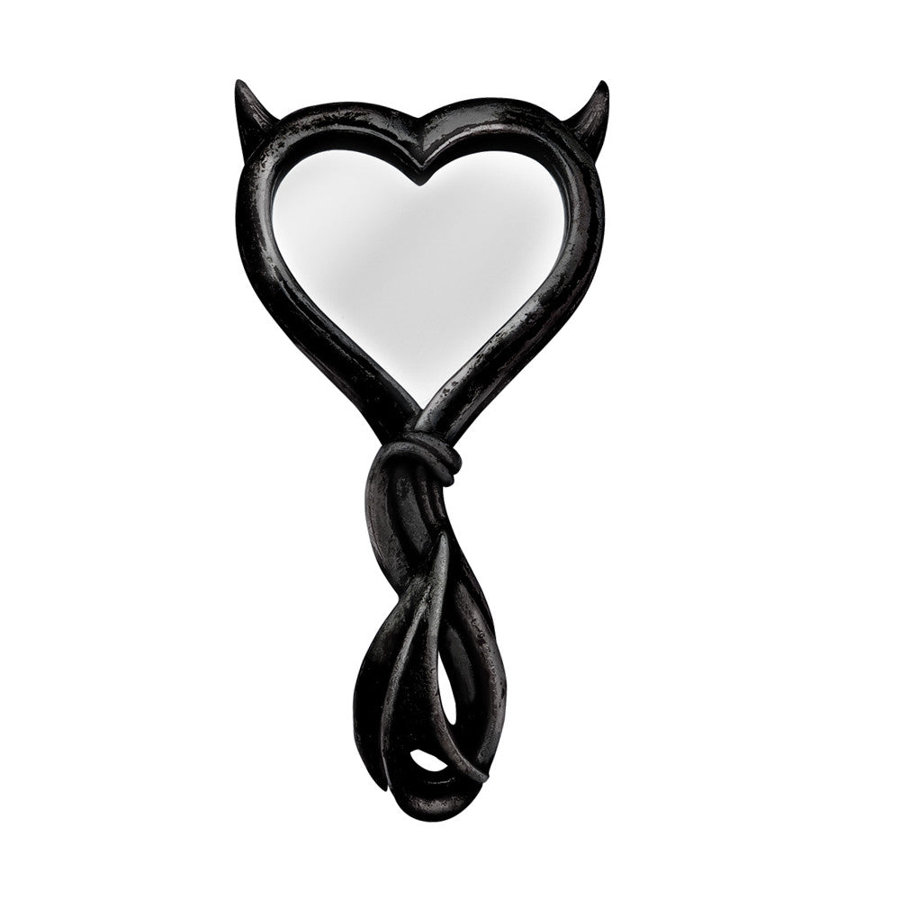 Alchemy Gothic Devil's Heart Black Resin Mirror