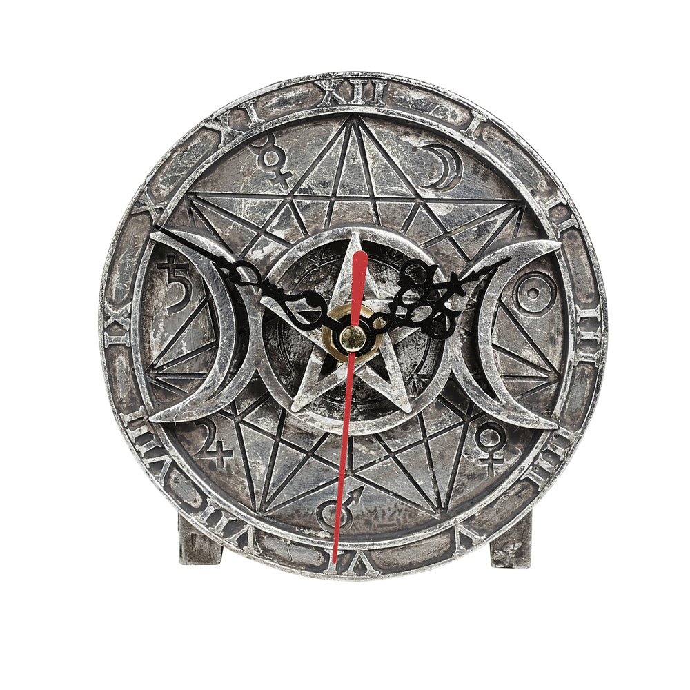 Alchemy Gothic Wiccan Moon Desk Clock V88