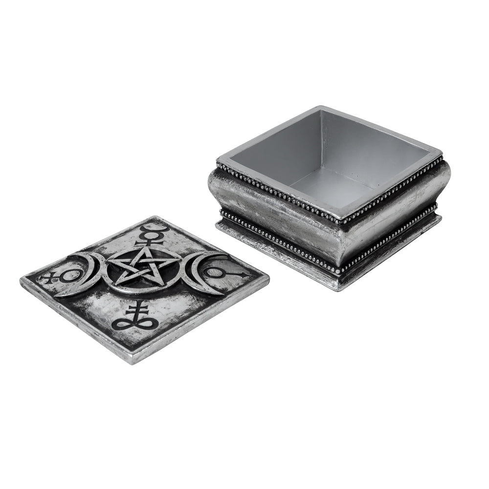 Alchemy Gothic Triple Moon Lidded Trinket Box V92