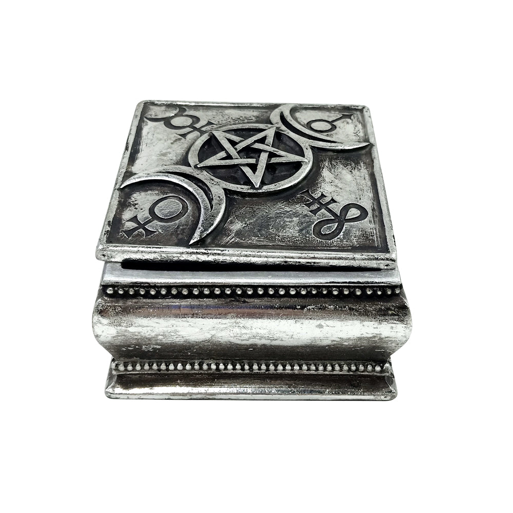 Alchemy Gothic Triple Moon Lidded Trinket Box V92