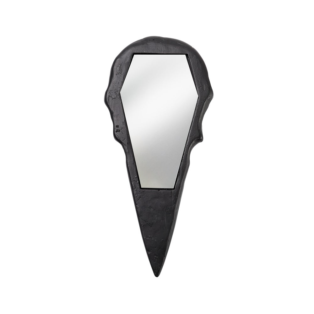 Alchemy Gothic Raven Skull Hand Mirror Silver Black V99