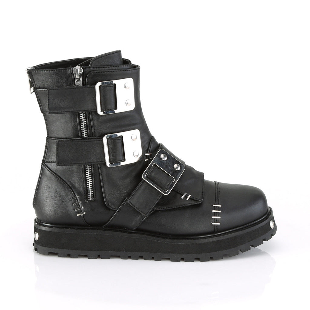 Demonia Valor 150 Black Vegan Leather
