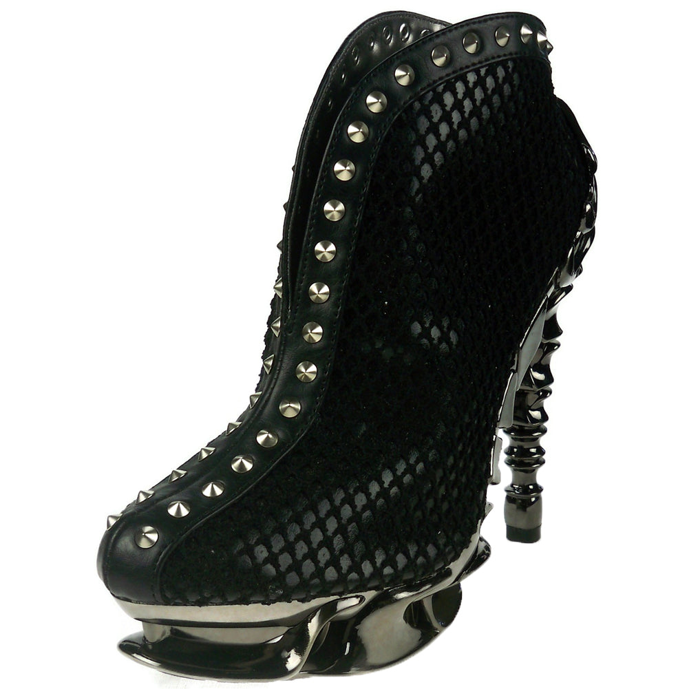 Hades VESPER Black Snake Studded Bootie 5" Spinal Heel