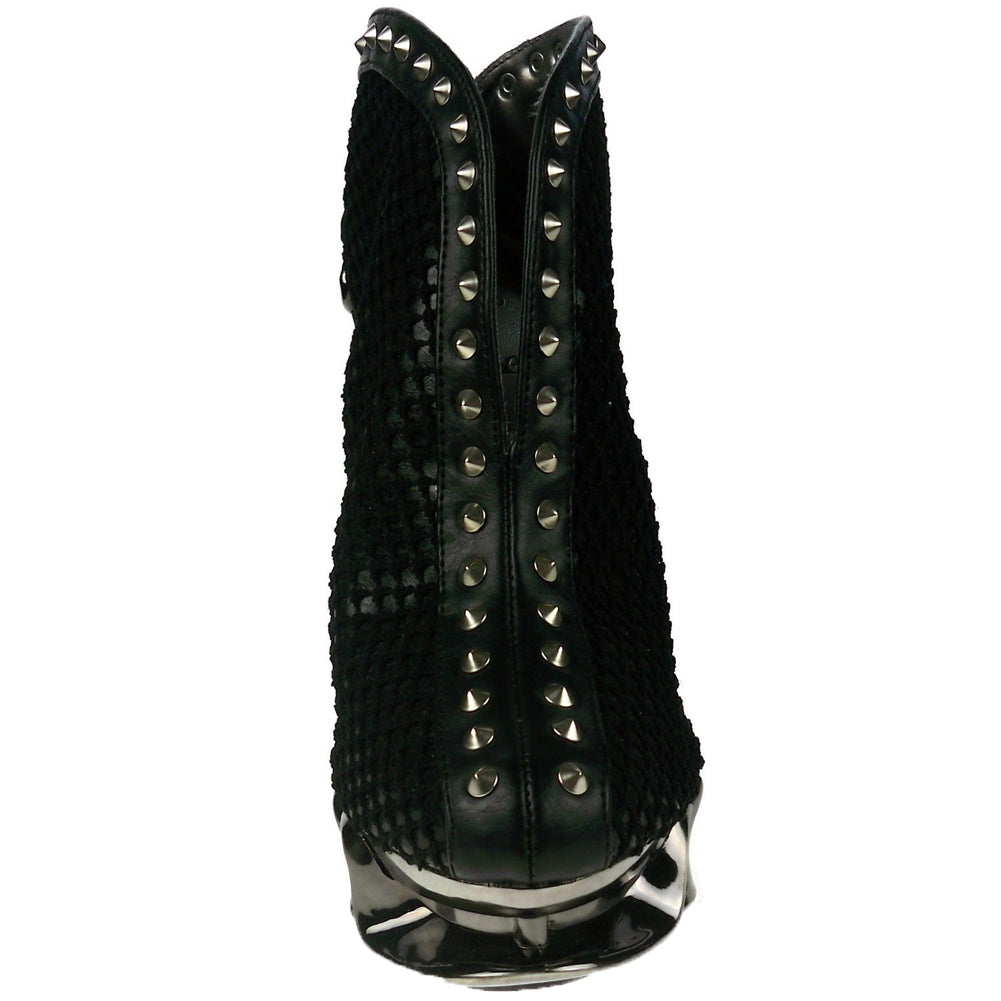 Hades VESPER Black Snake Studded Bootie 5" Spinal Heel