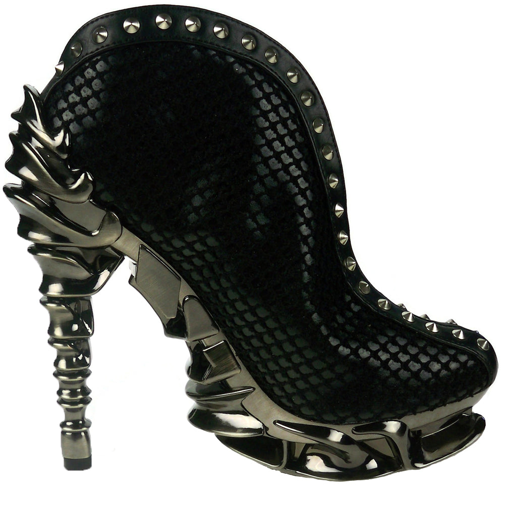 Hades VESPER Black Snake Studded Bootie 5" Spinal Heel