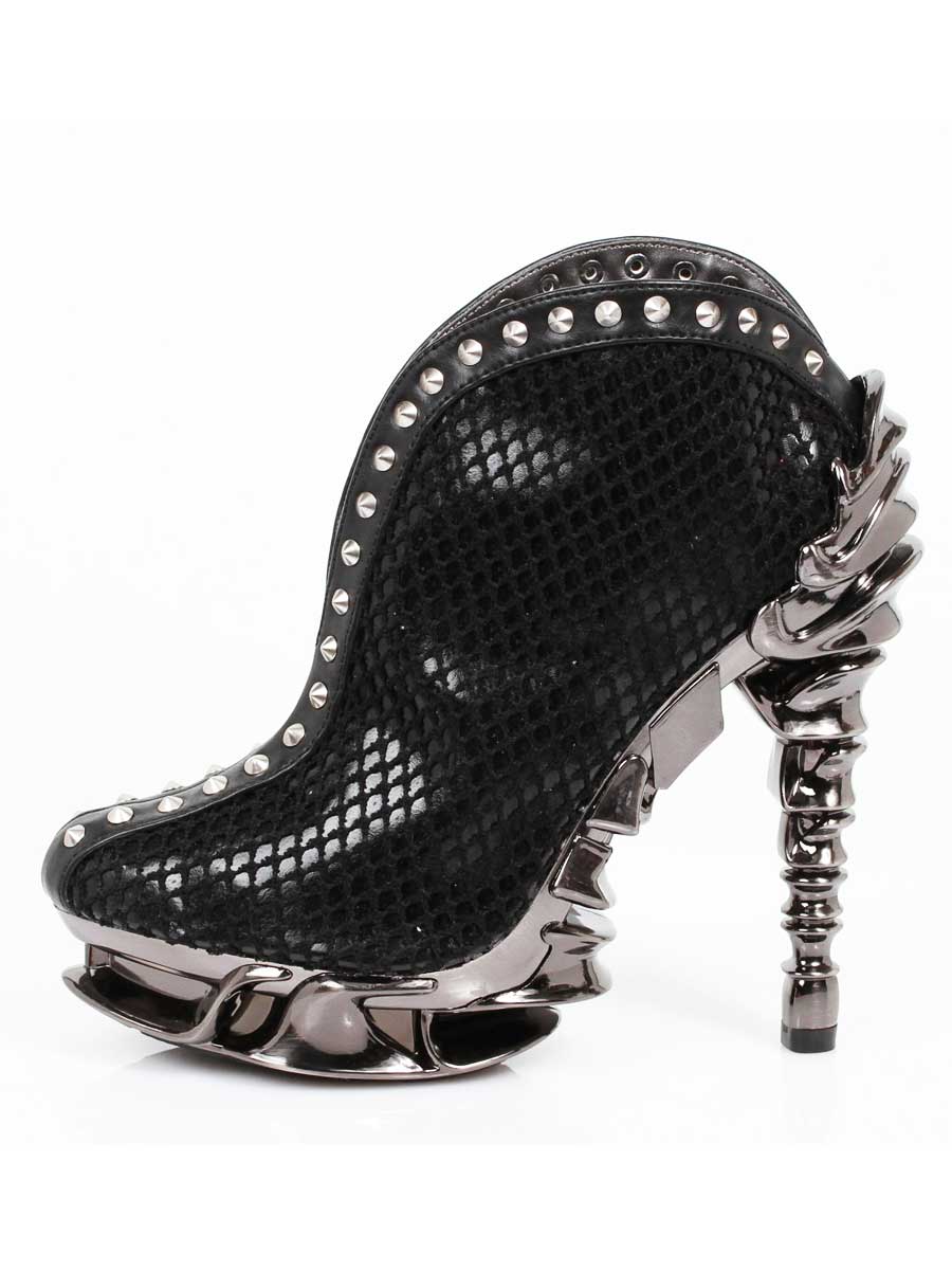 Hades VESPER Black Snake Studded Bootie 5" Spinal Heel