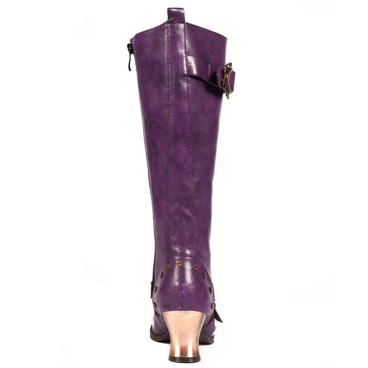 Hades VINTAGE Purple Vegan Steampunk Knee High Boots