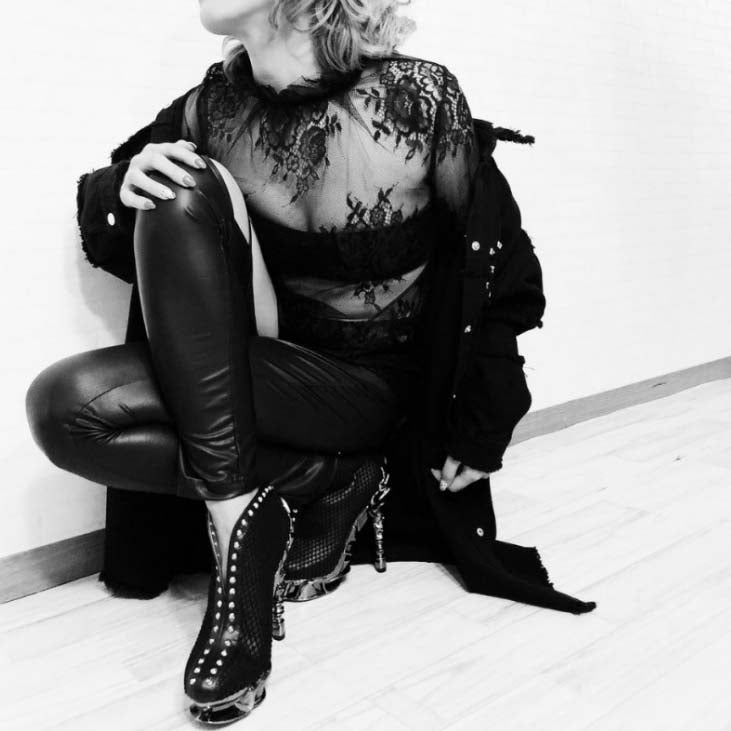 Hades VESPER Black Snake Studded Bootie 5" Spinal Heel