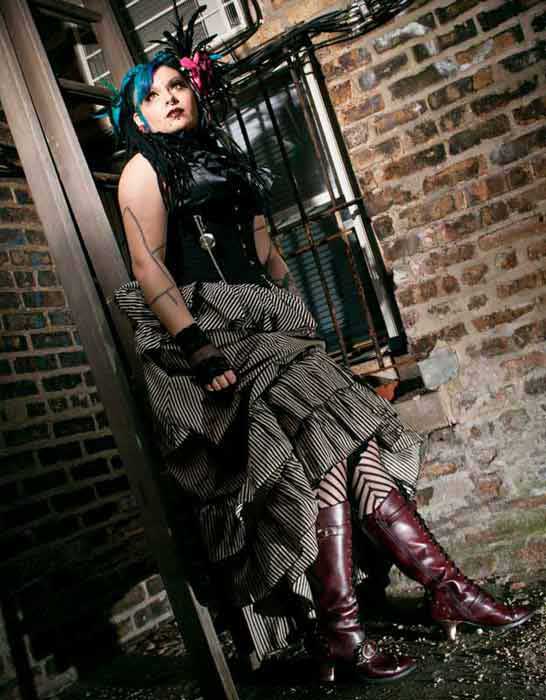 Hades VINTAGE Purple Vegan Steampunk Knee High Boots