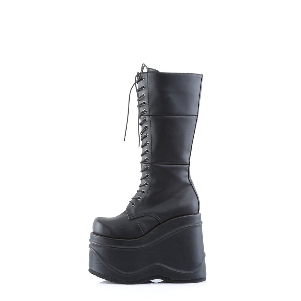 Demonia Wave 302 Black Vegan Leather