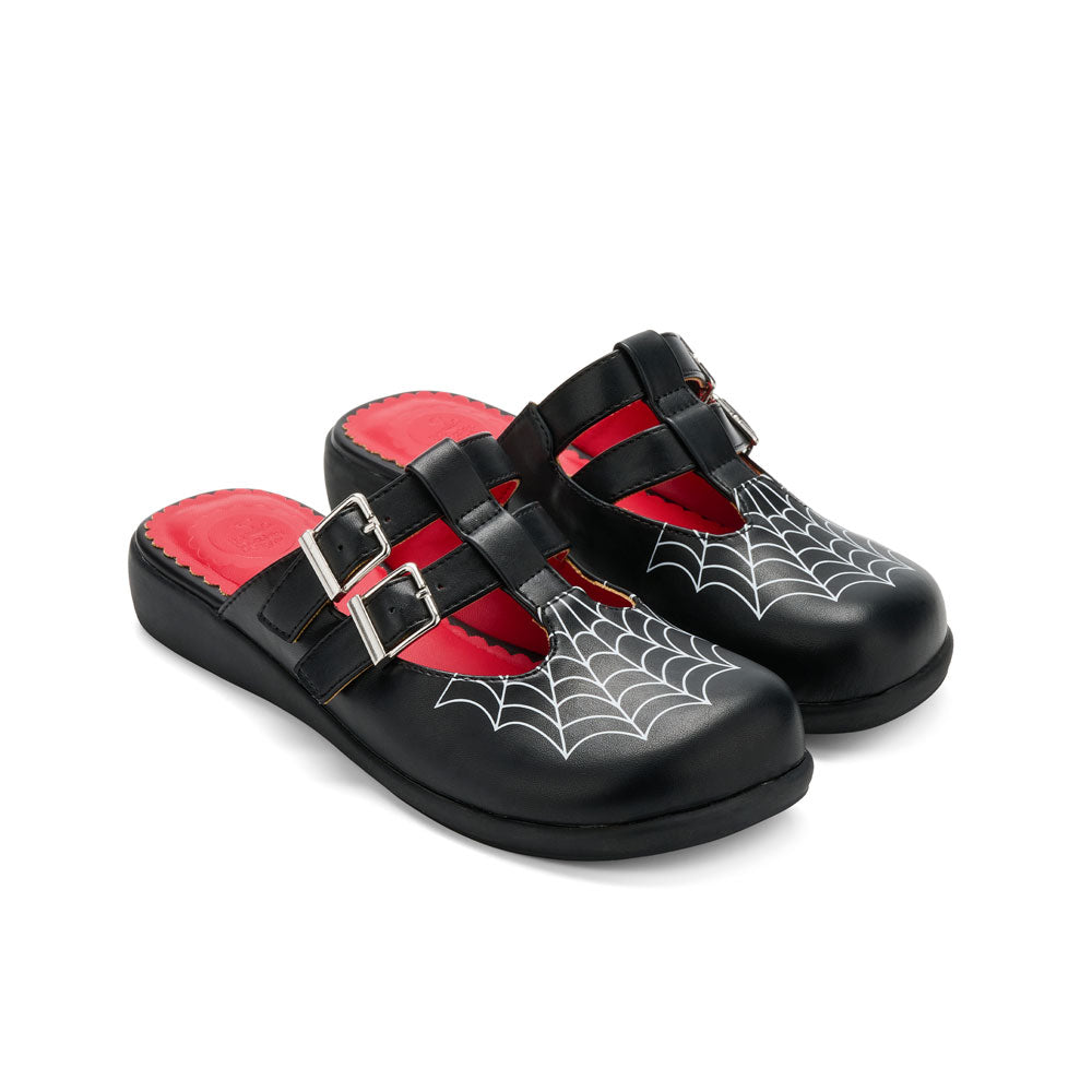 Widow Heart Spiderweb Mary Jane Clog