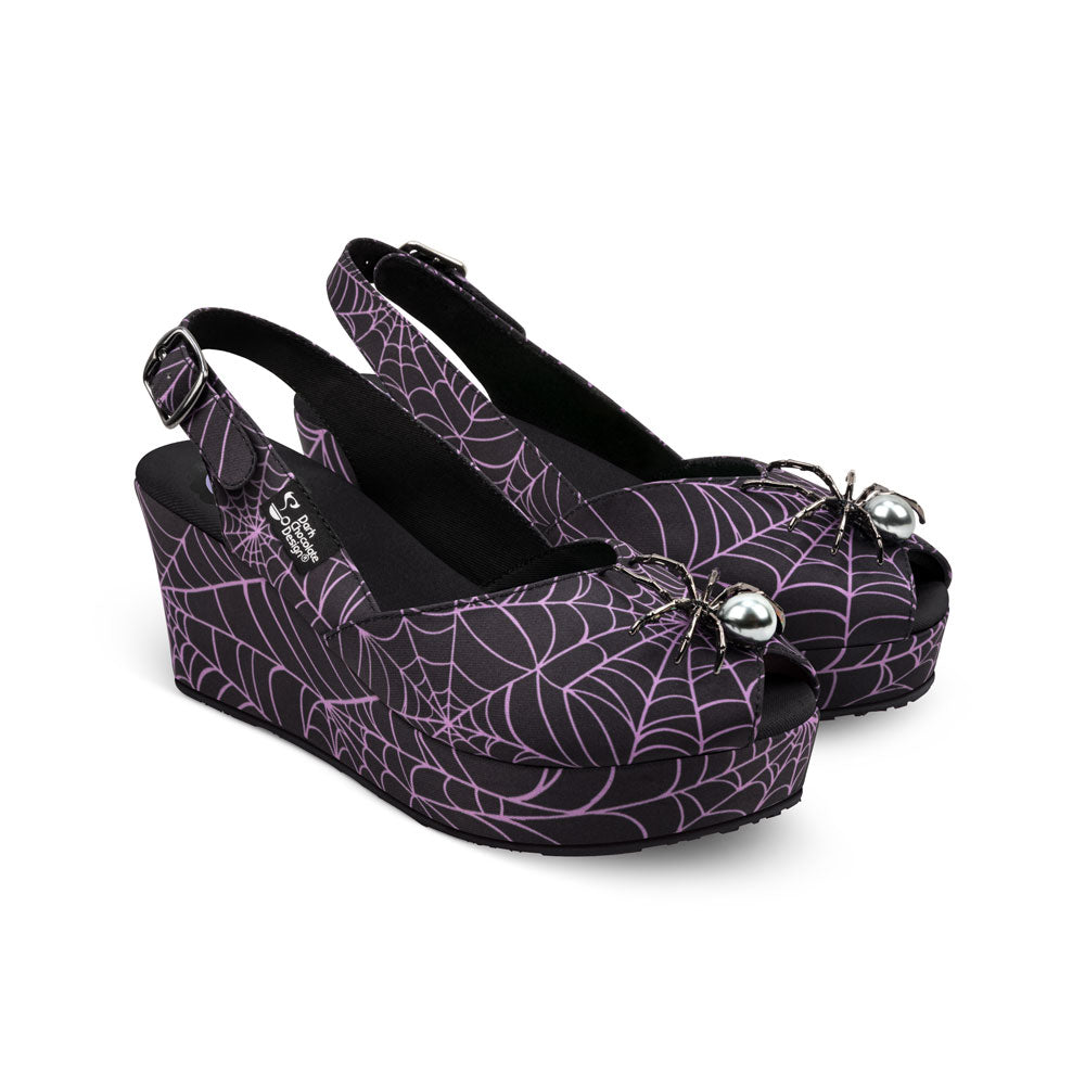 Chocolaticas® Widow Spiderweb Slingback Sandal