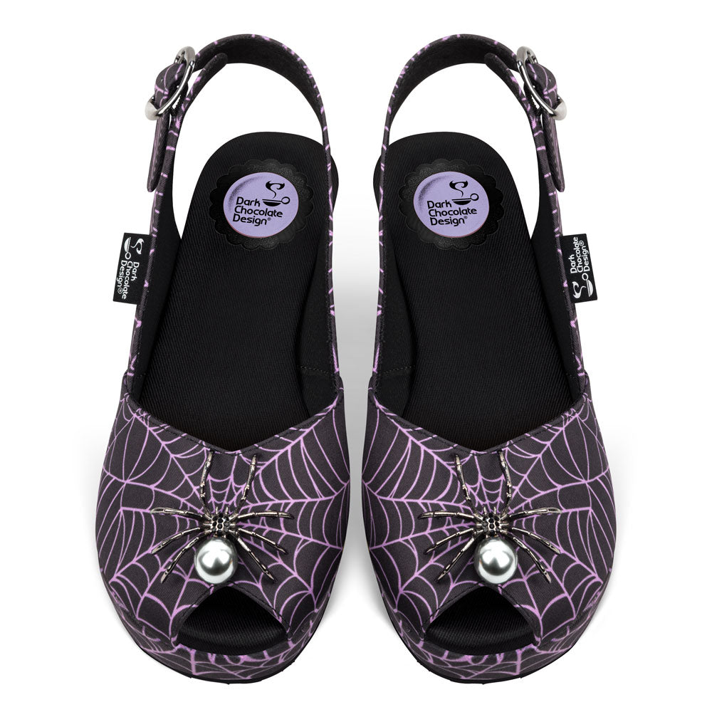 Chocolaticas® Widow Spiderweb Slingback Sandal