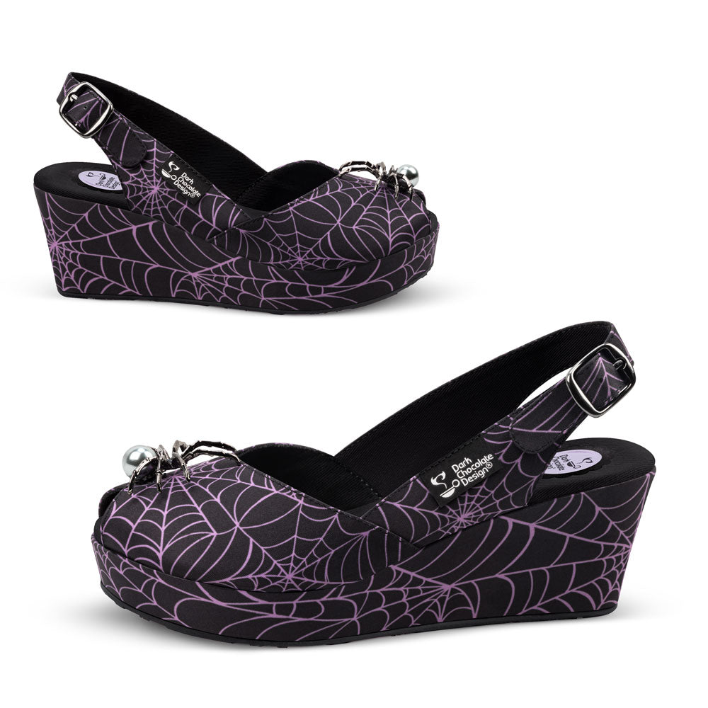Chocolaticas® Widow Spiderweb Slingback Sandal