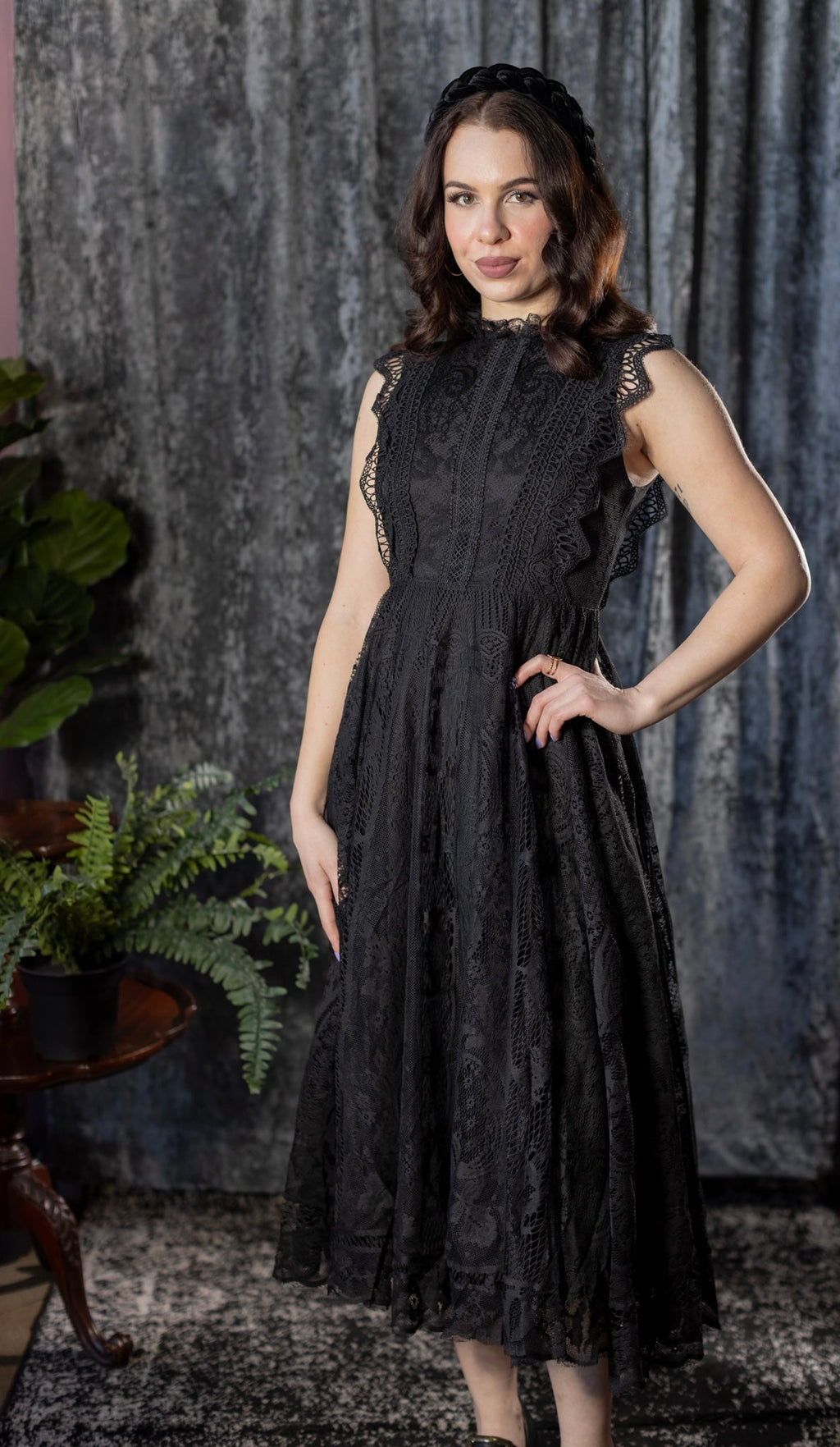 Witchwood Arabella Gothic Lace Fit and Flare Dress