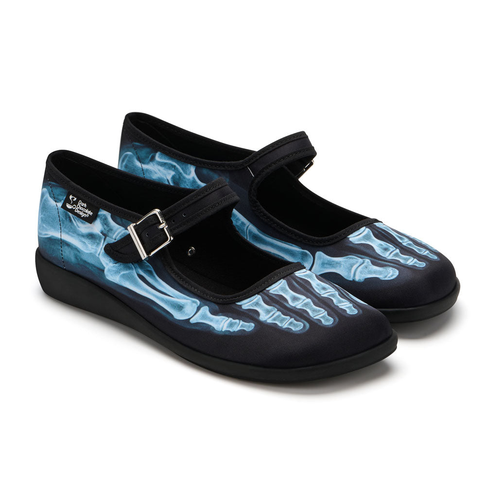 Chocolaticas® X-Ray Women's Black Skeleton Mary Jane Flats
