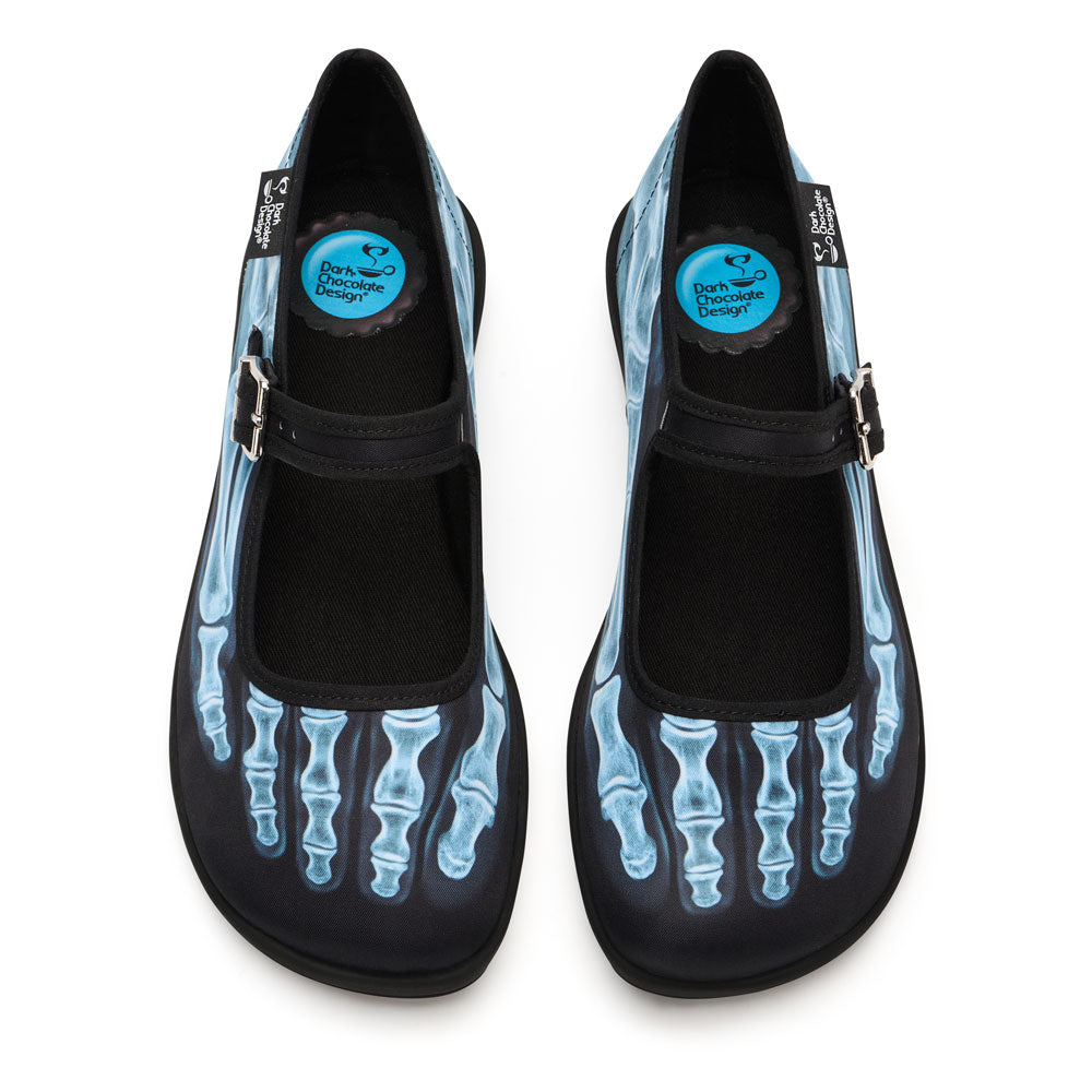 Chocolaticas® X-Ray Women's Black Skeleton Mary Jane Flats