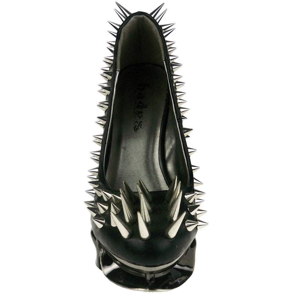 Hades ZETTA Spiked Black Pumps 5" High Molded Heels