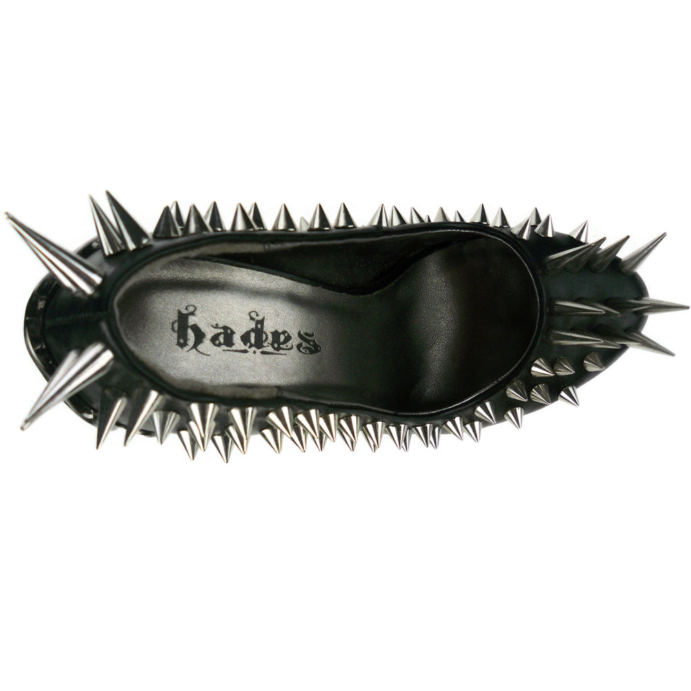 Hades ZETTA Spiked Black Pumps 5" High Molded Heels