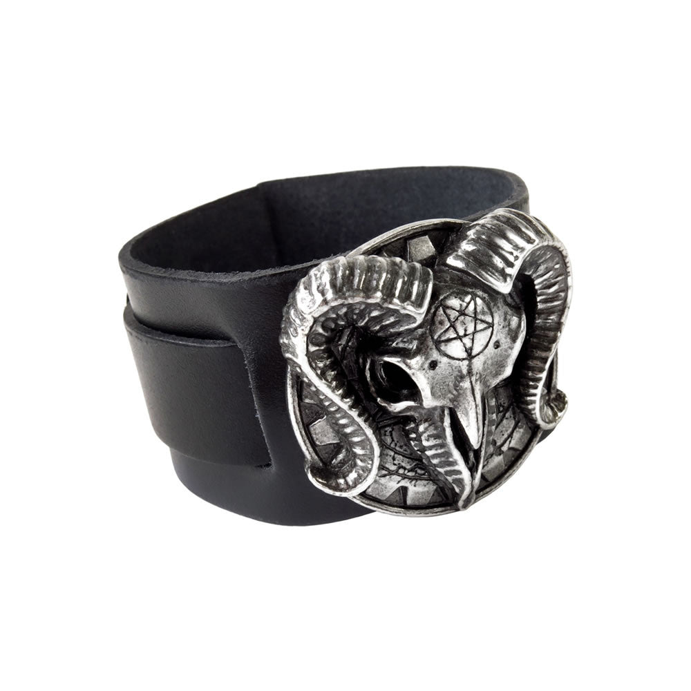 Alchemy Gothic Gears of Aiwass Leather Wrist Strap A102