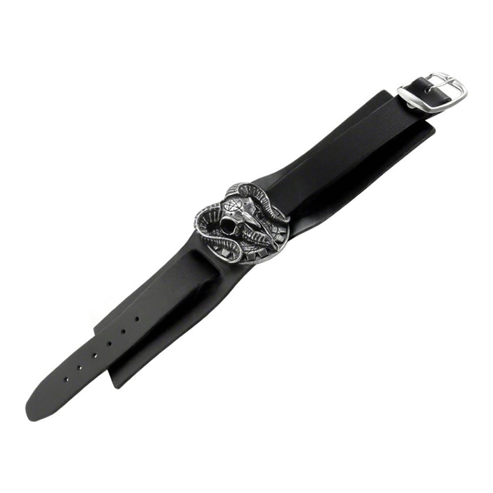 Alchemy Gothic Gears of Aiwass Leather Wrist Strap A102